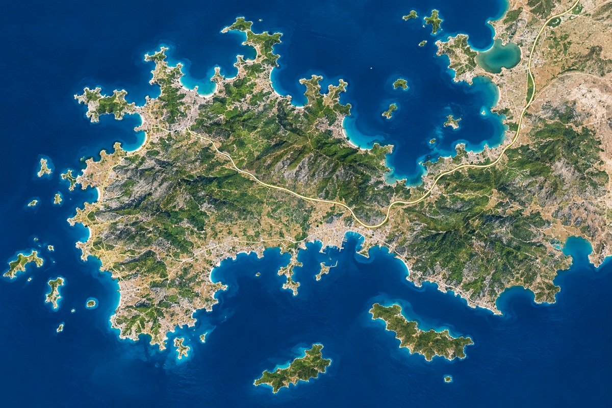 Bodrum Yarımadası haritası